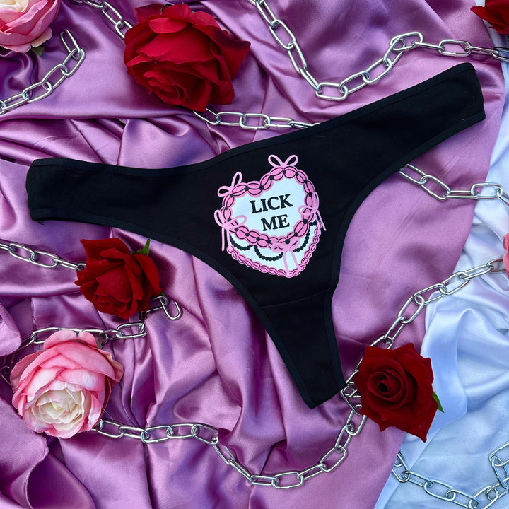 LICK ME COTTON THONGS