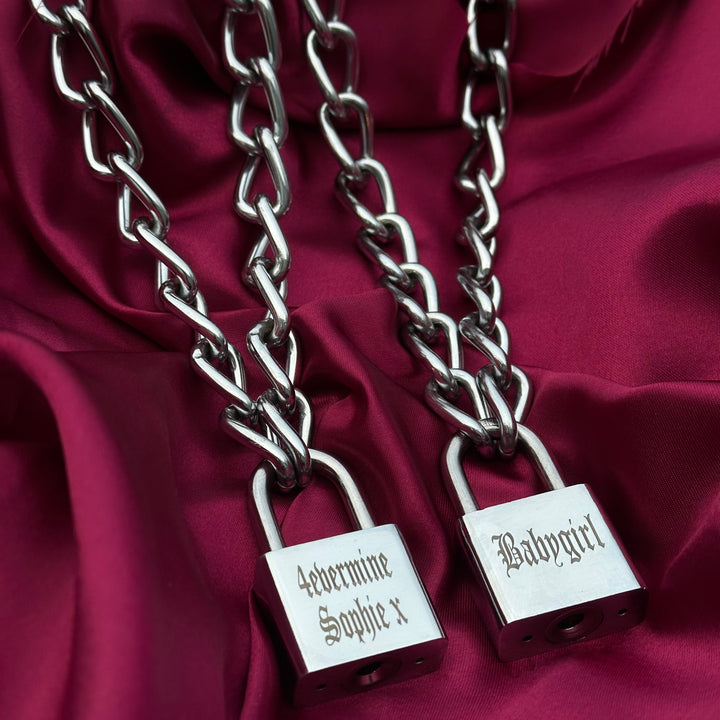 CHUNKY SILVER PADLOCK NECKLACE