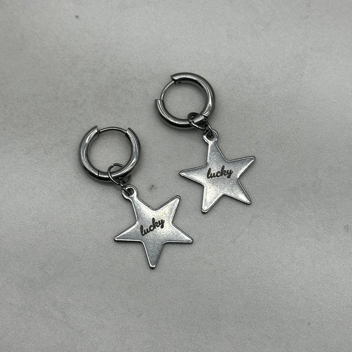 LUCKY STAR HOOP EARRINGS