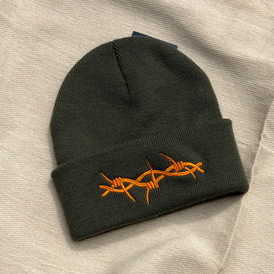 SAMPLE SALE - KHAKI BARBED BEANIE HAT