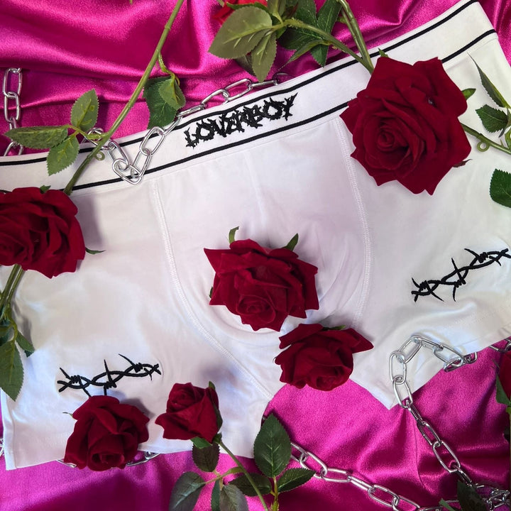 LOVERBOY WHITE BOXER SHORT-Vicious Punx-Vicious Punx