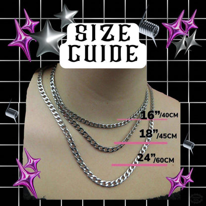 FLAT HEART TWISTED CHAIN NECKLACE-Vicious Punx-Vicious Punx