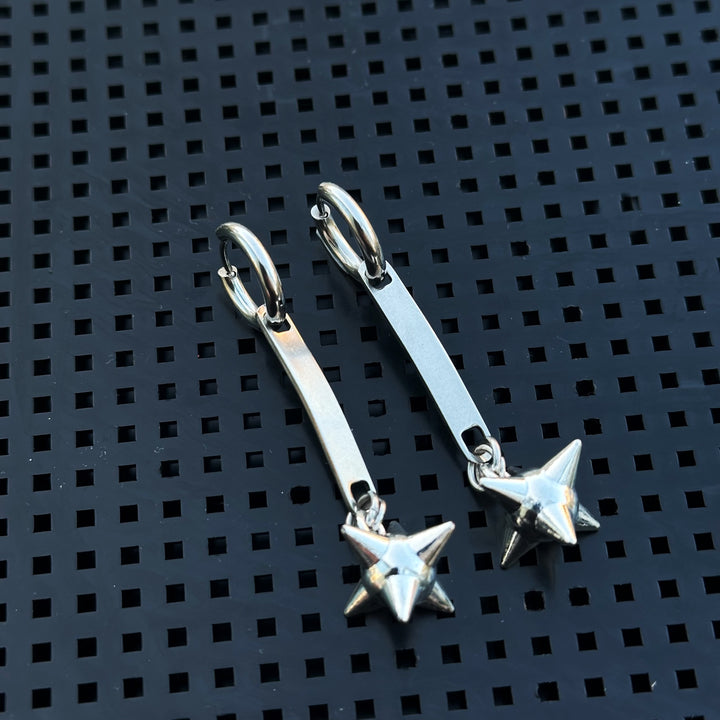 FLAIL TAG HOOP EARRINGS