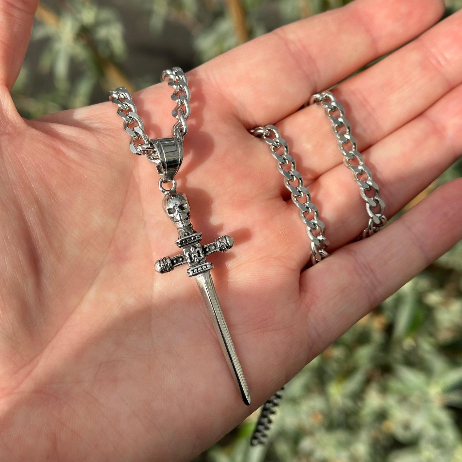 SKULL SWORD NECKLACE-Vicious Punx-Vicious Punx