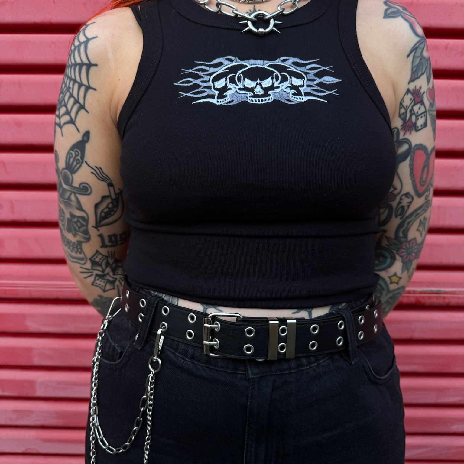 PUNK STYLE PU BELT WITH CHAIN-Vicious Punx-Vicious Punx