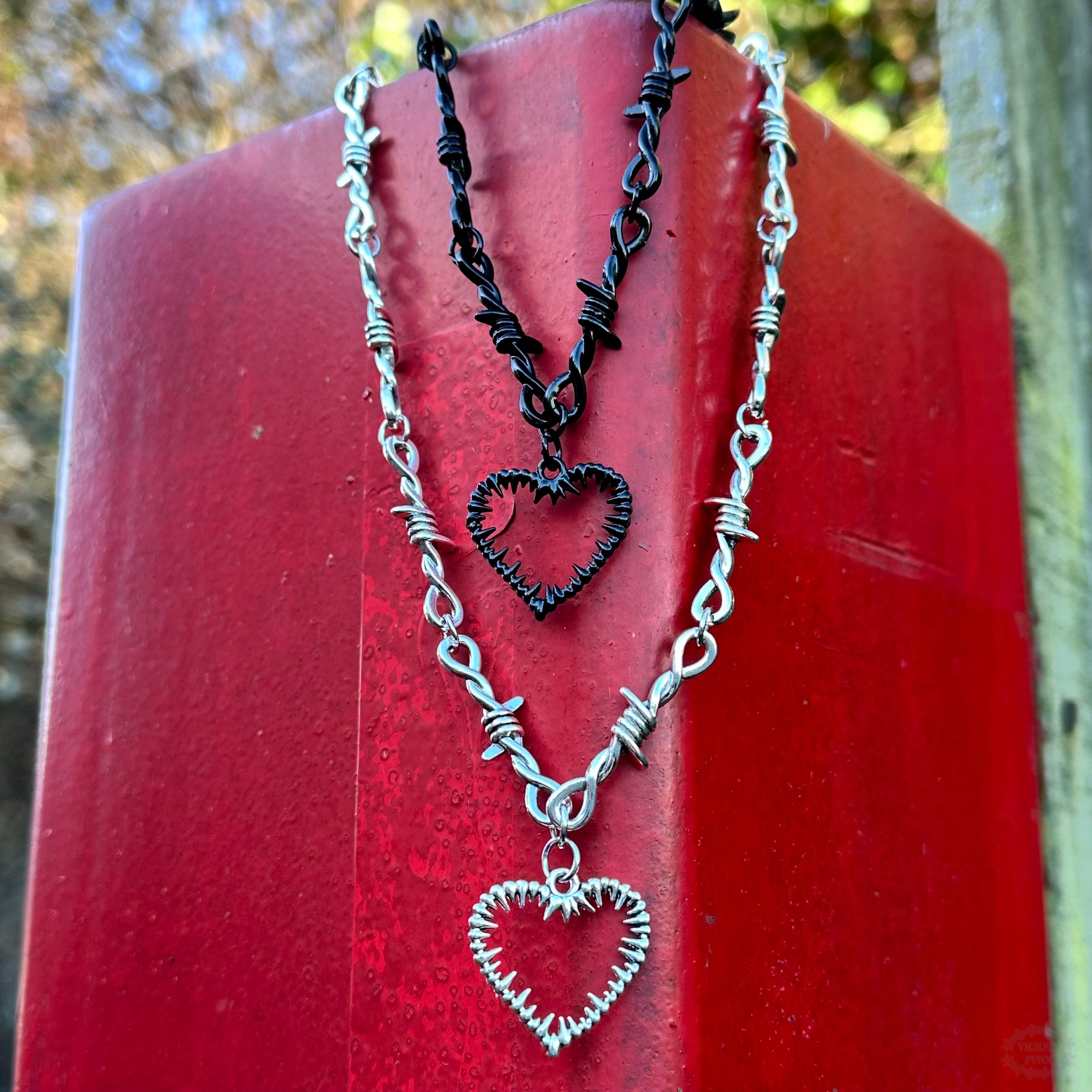 THORN HEART NECKLACE-Vicious Punx-Vicious Punx