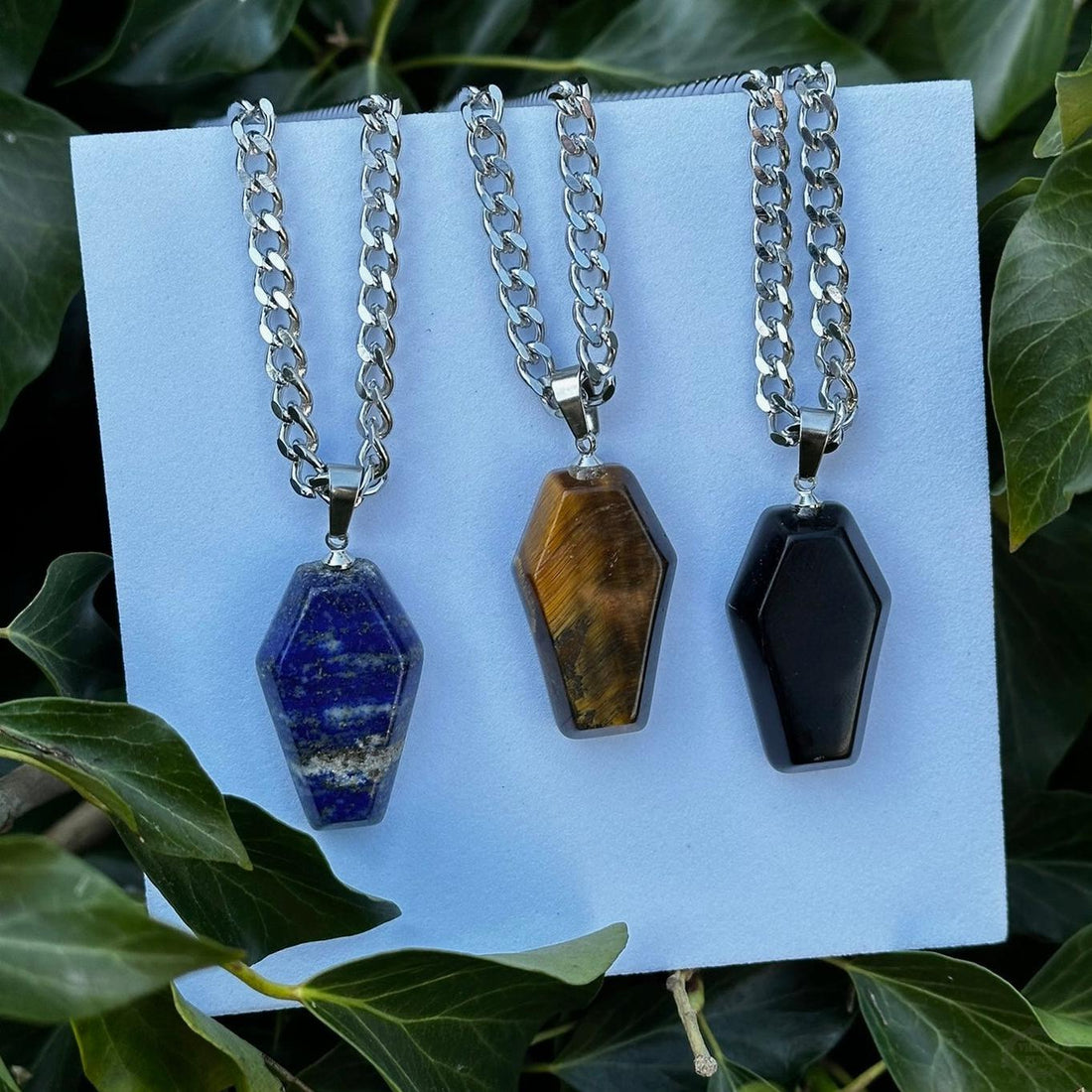 NATURAL STONE COFFIN NECKLACE
