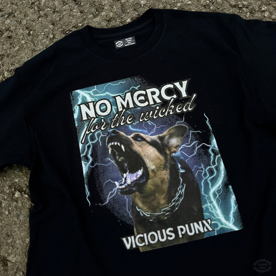 NO MERCY FOR THE WICKED DOG T-SHIRT-Vicious Punx-Vicious Punx