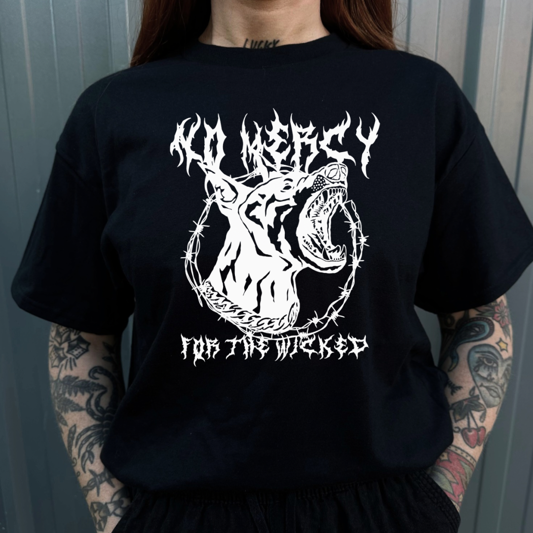 NO MERCY PRINTED T SHIRT