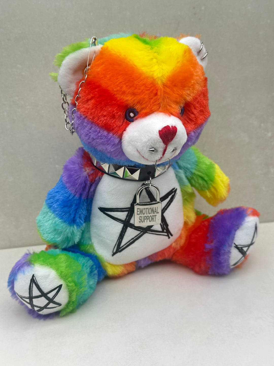 EMOTIONAL SUPPORT RAINBOW BEAR PLUSHIE