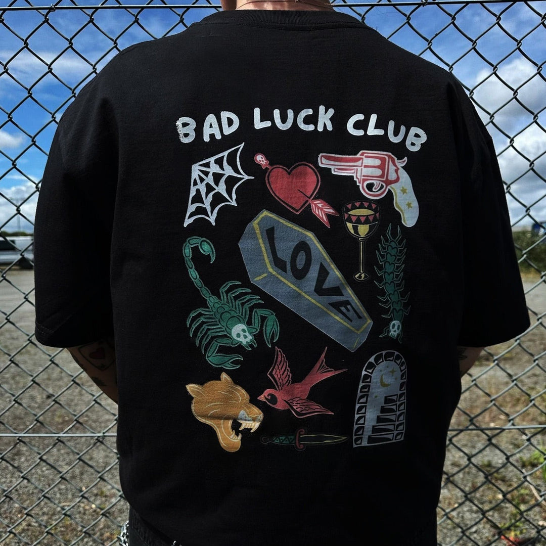 BAD LUCK CLUB TATTOO T-SHIRT-Vicious Punx-Vicious Punx