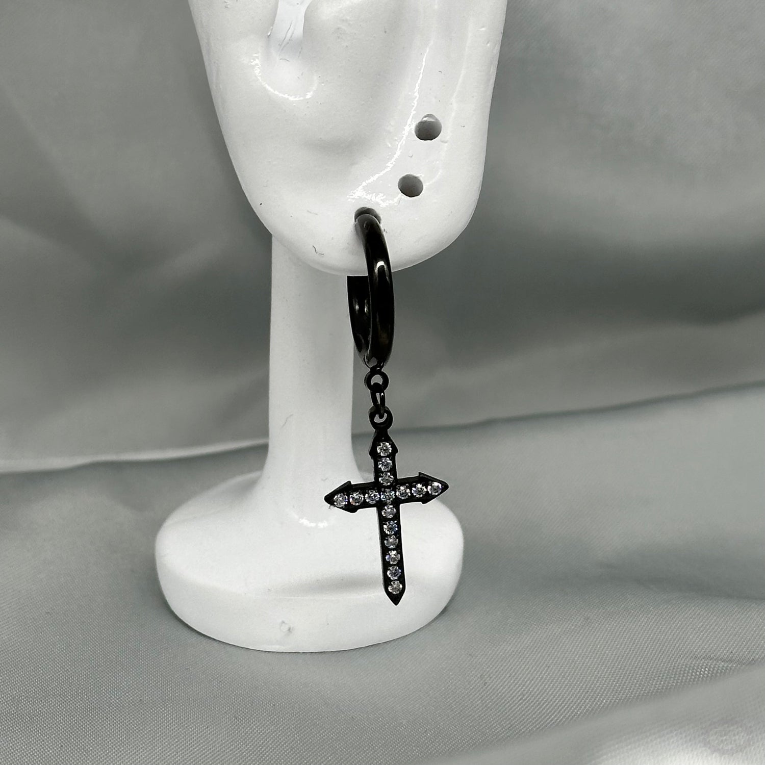 SALE - BLACK CZ CROSS NECKLACE-Vicious Punx-Vicious Punx