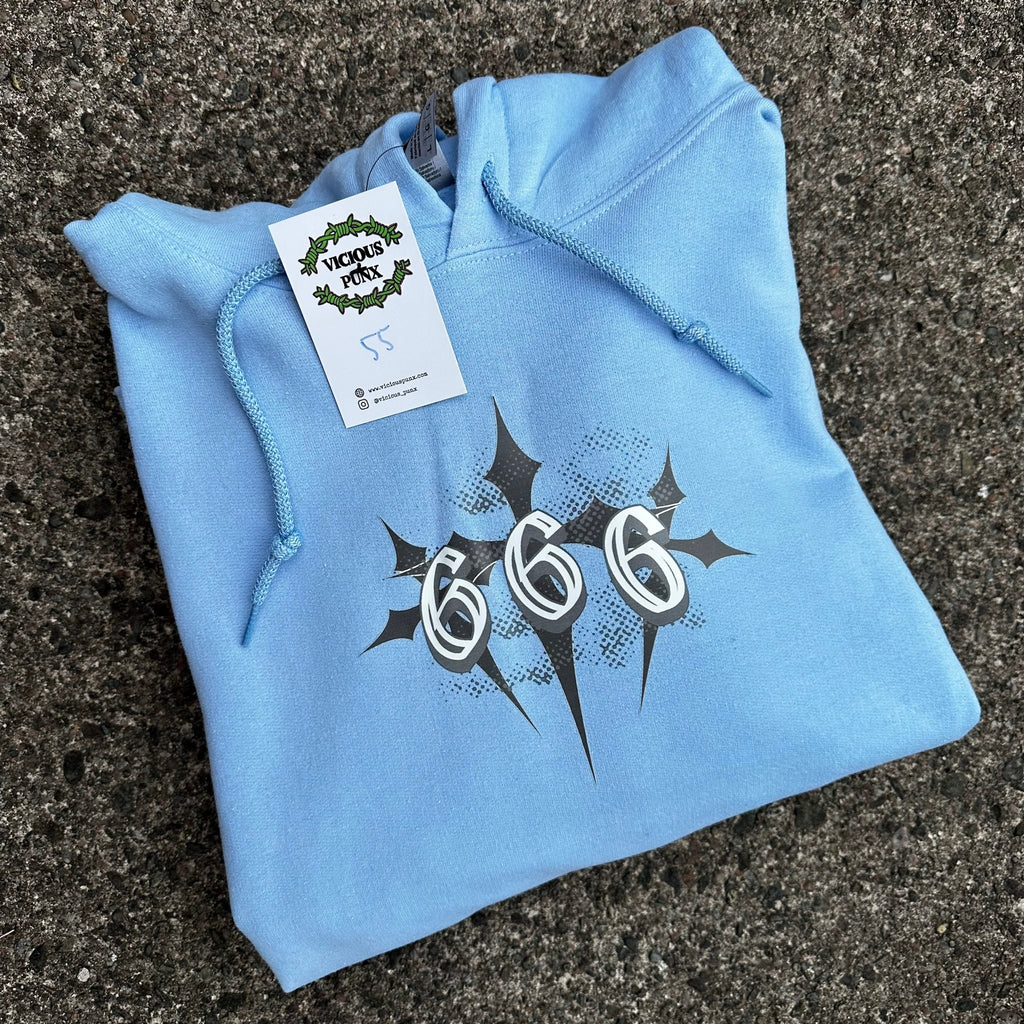 Sample Sale - 666 Crosses Blue Hoodie - Large - (55)
