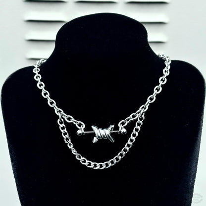 DEADLOCK BARBED WIRE NECKLACE-Vicious Punx-Vicious Punx