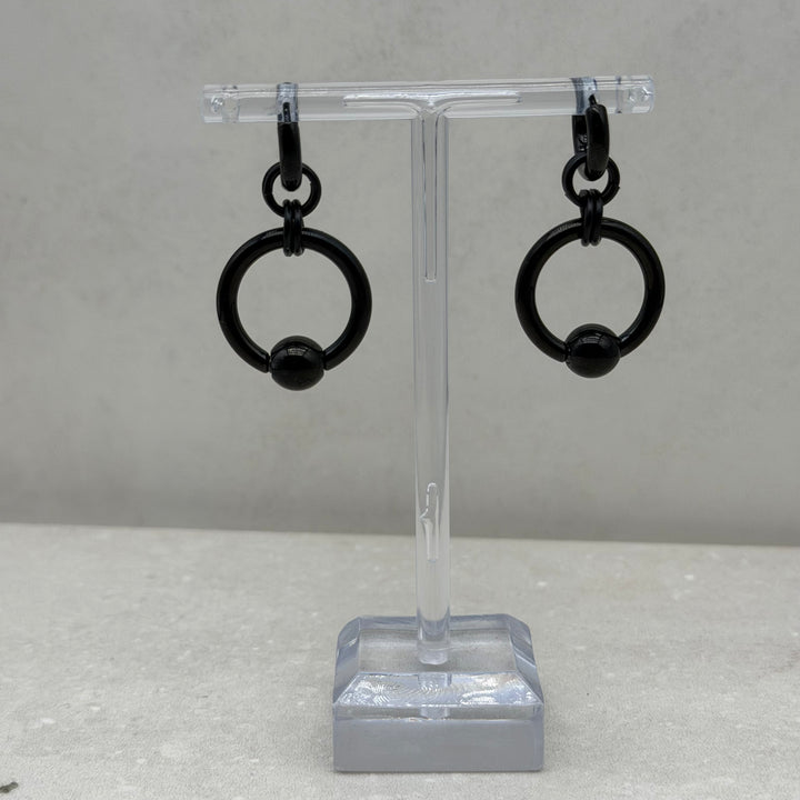 SAMPLE SALE - BLACK BCR HOOPS