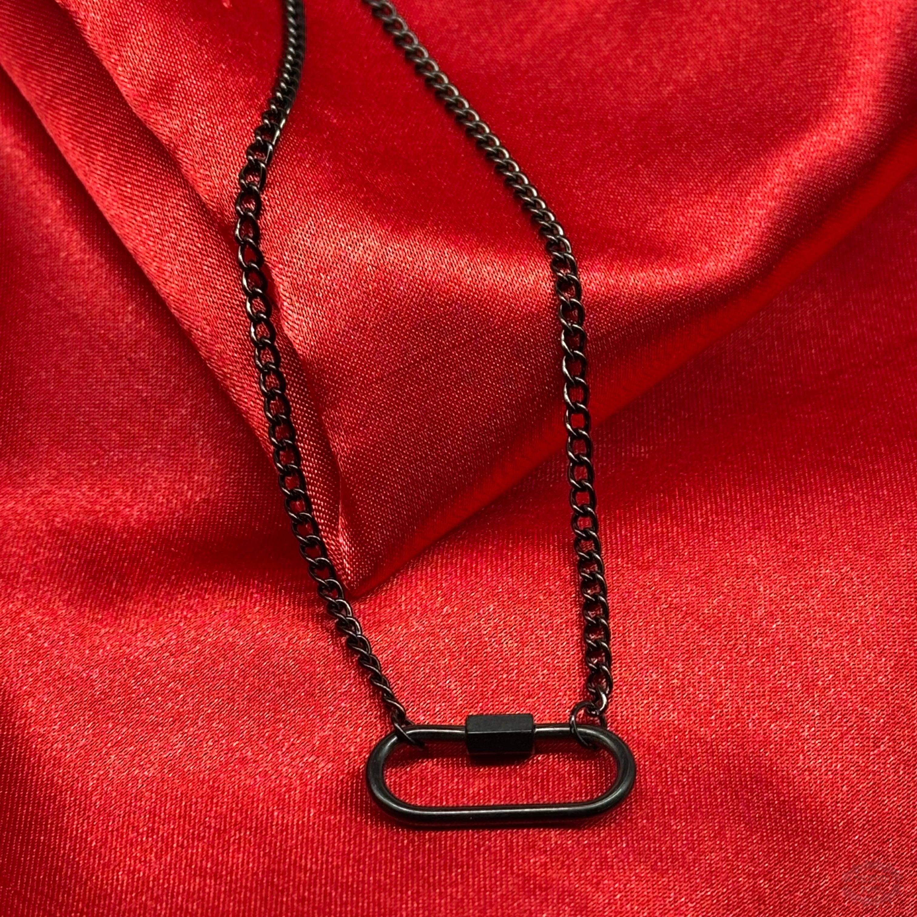 SALE - BLACK CARABINER NECKLACE-Vicious Punx-Vicious Punx