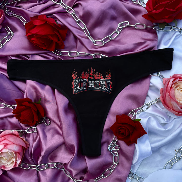 SIN HERE COTTON THONGS