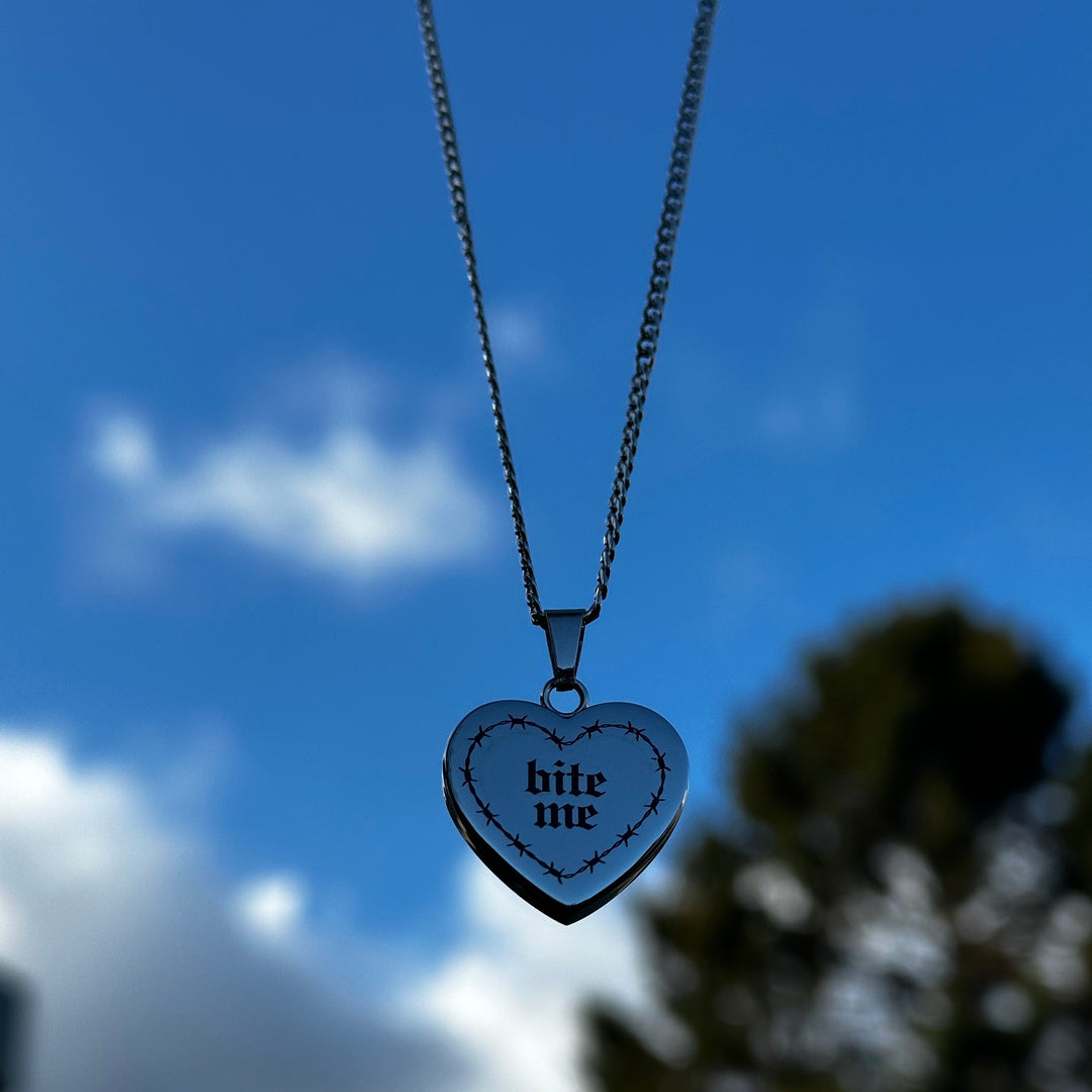 THE BITE ME BARBED HEART NECKLACE