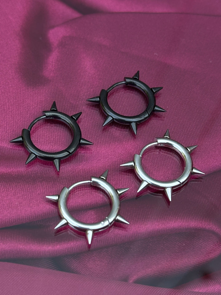 LARGE SPIKEY HOOP EARRINGS