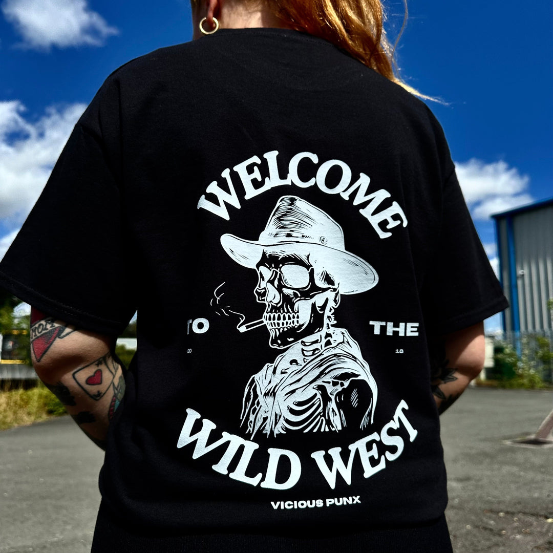 WILD WEST SKULL T-SHIRT-Vicious Punx-Vicious Punx