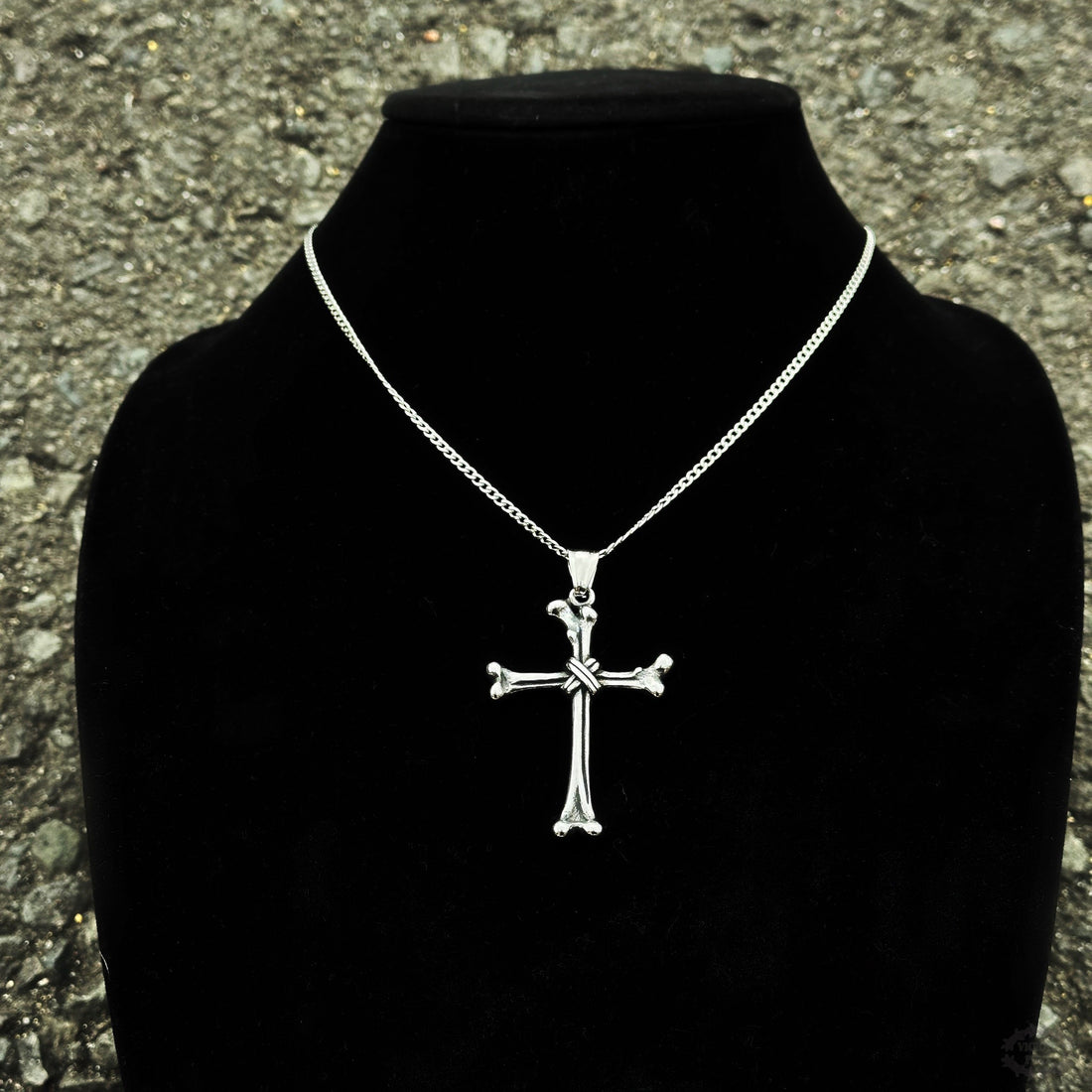 BONE CROSS CURB NECKLACE-Vicious Punx-Vicious Punx