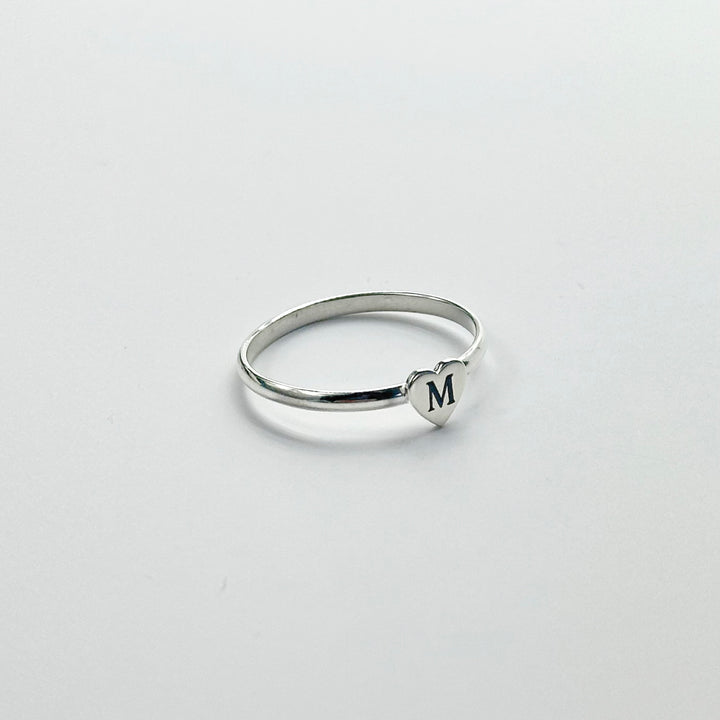 INITAL HEART STERLING SLV RING