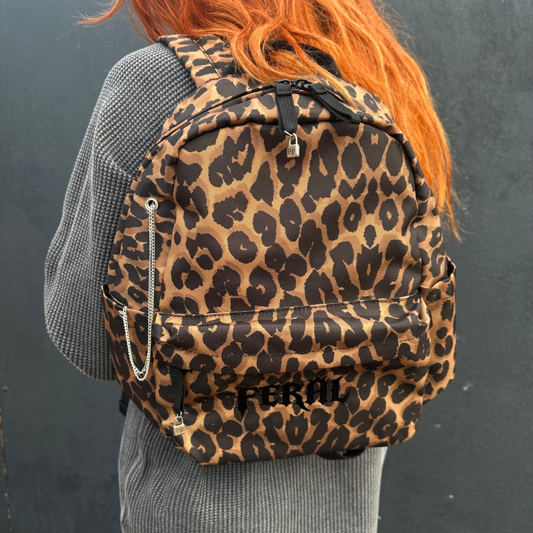 LEOPARD PRINT BACKPACK
