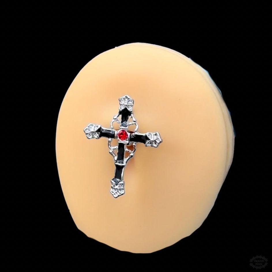 GOTHIC CROSS BELLY BAR-Vicious Punx-Vicious Punx