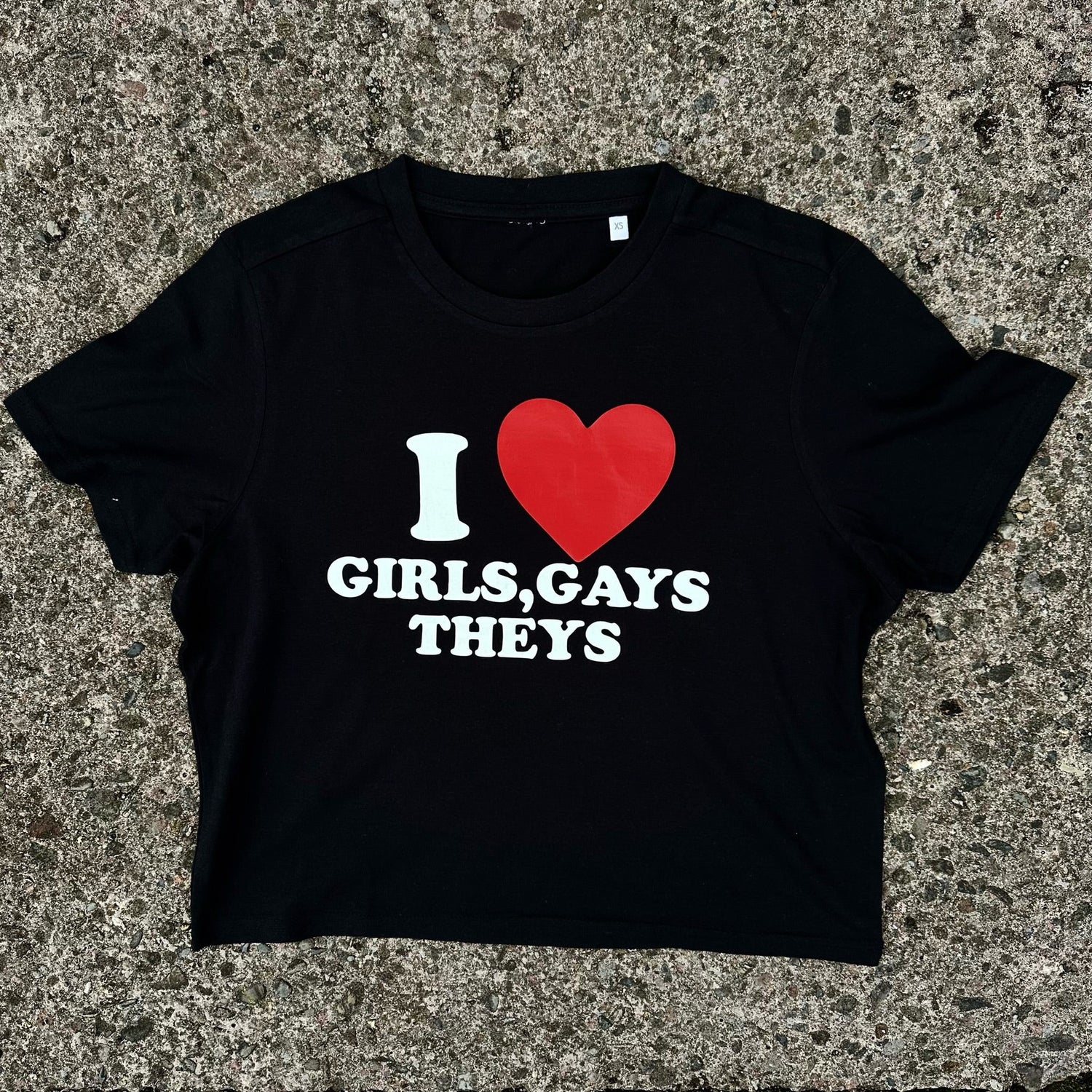 I ❤️ GIRLS, GAYS, THEYS CROP T-SHIRT-Vicious Punx-Vicious Punx