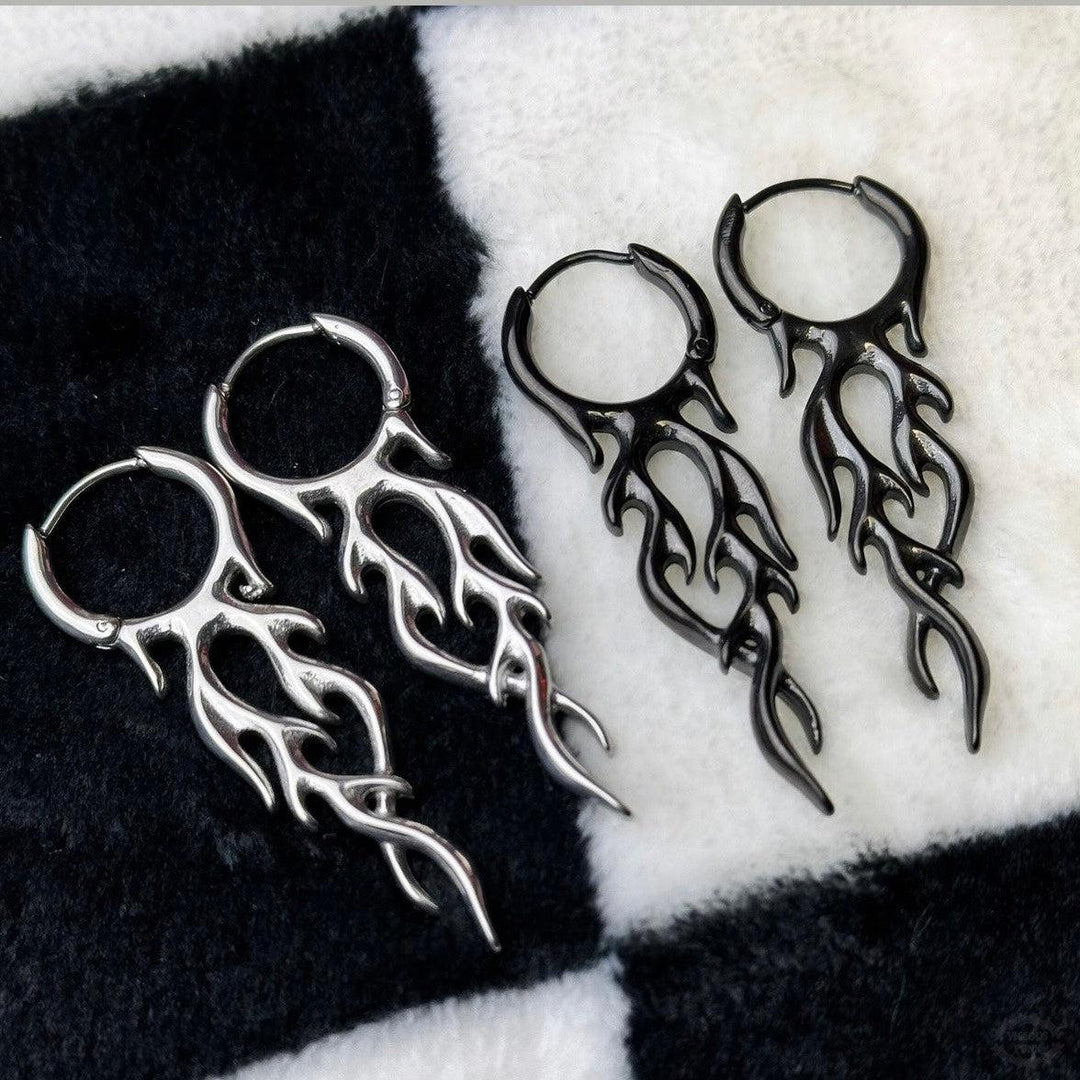 FLAME HOOP EARRINGS-Vicious Punx-Vicious Punx