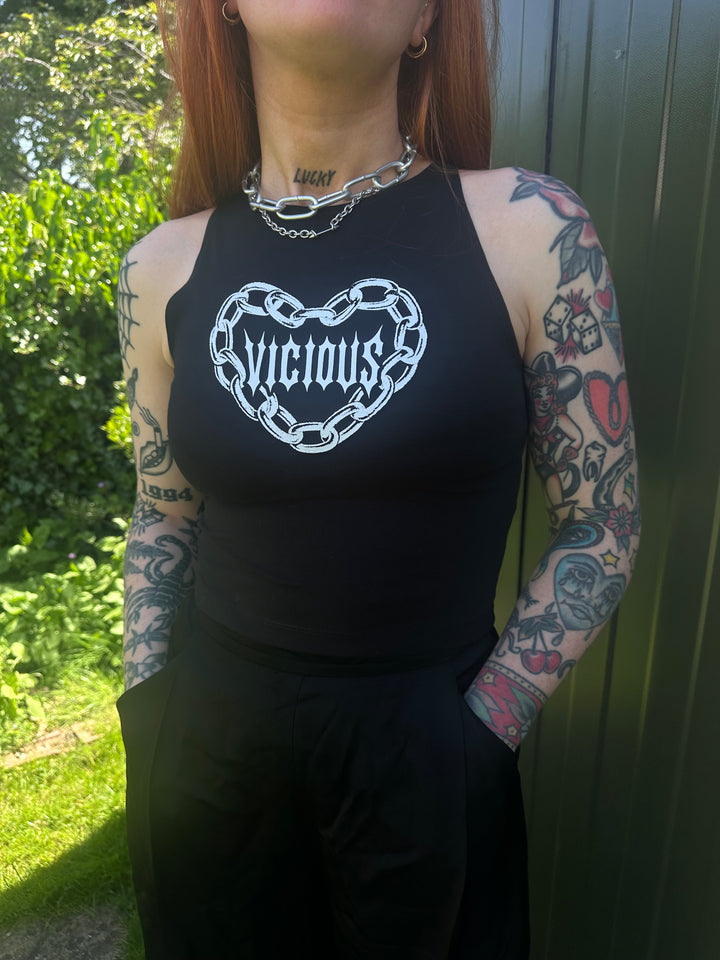 VICIOUS CHAIN HEART VEST TOP