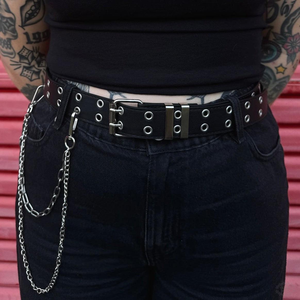 PUNK STYLE PU BELT WITH CHAIN-Vicious Punx-Vicious Punx