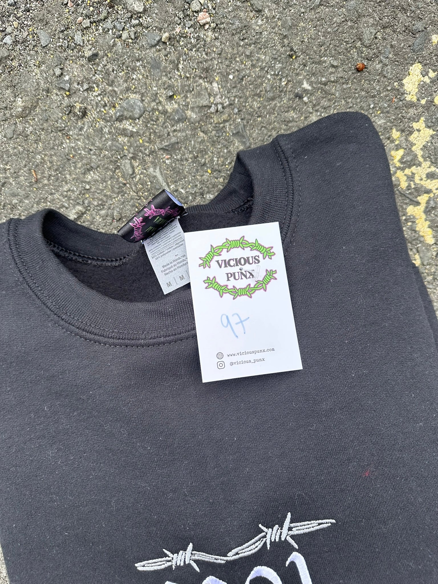 Sample Sale - 2001 Embroidered Black Sweatshirt - Medium - (97)