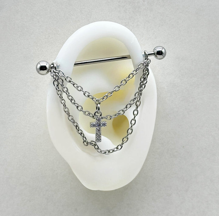 CHAINED CROSS INDUSTRIAL BAR