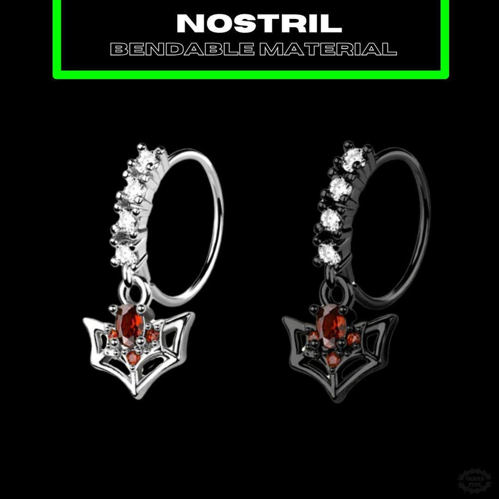 CZ DANGLY WEB NOSE HOOP