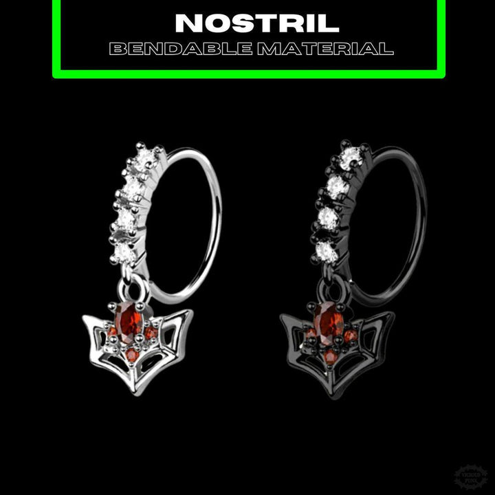 CZ DANGLY WEB NOSE HOOP
