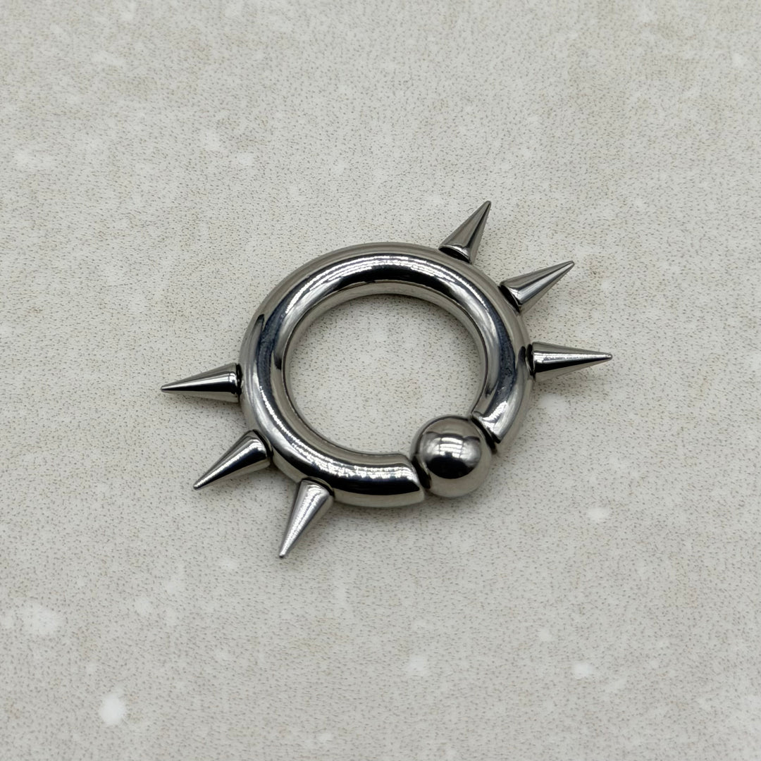 6 SPIKE CAPTIVE BEAD RING