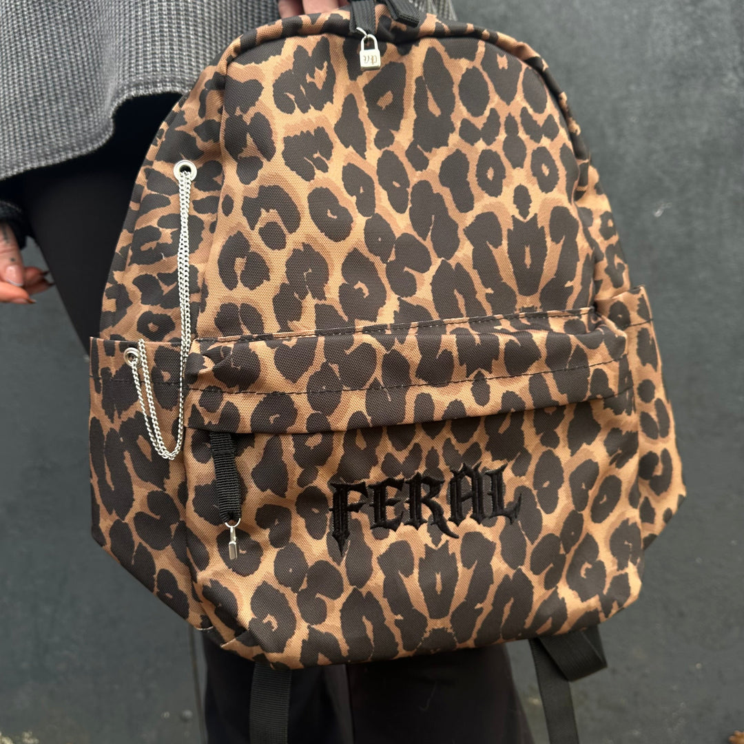 LEOPARD PRINT BACKPACK