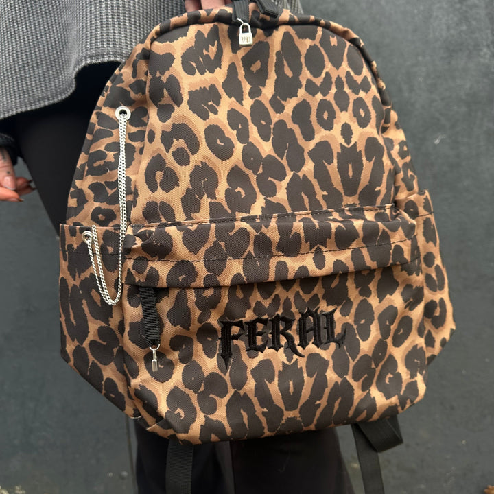 LEOPARD PRINT BACKPACK