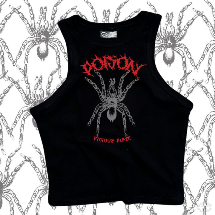 POISON SPIDER RIBBED TANK TOP-Vicious Punx-Vicious Punx