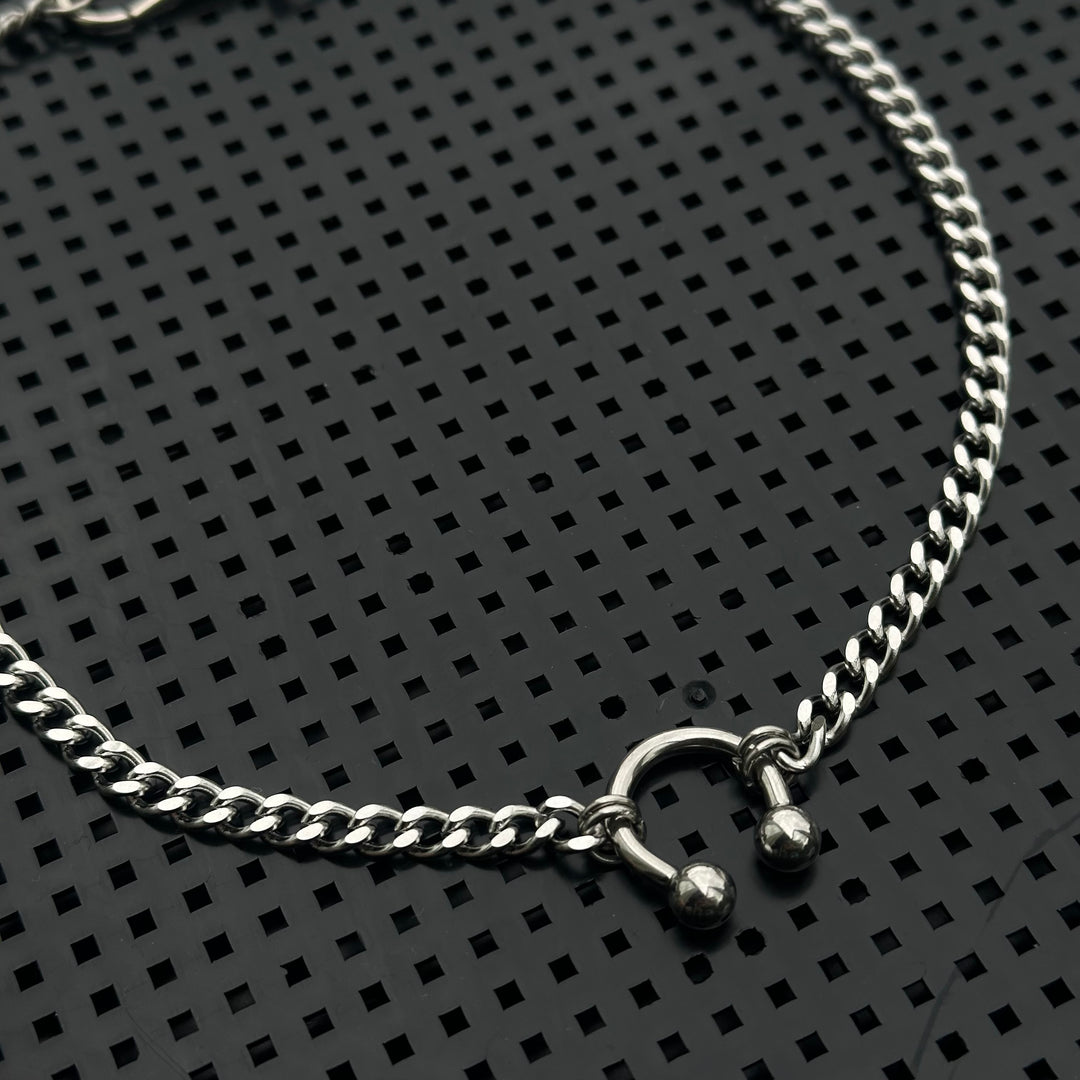 THIN HORSESHOE CURB NECKLACE