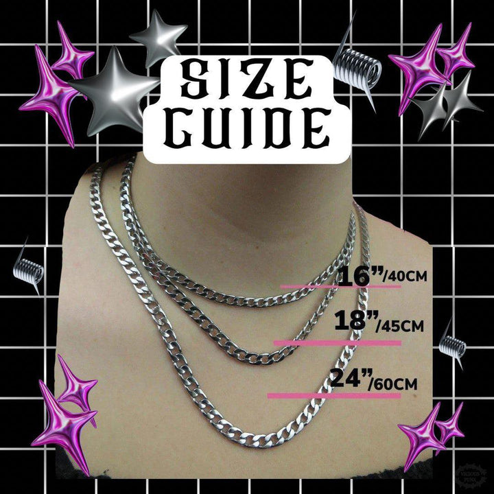 MULTI SILVER TONE TOOTH CHAIN NECKLACE-Vicious Punx-Vicious Punx