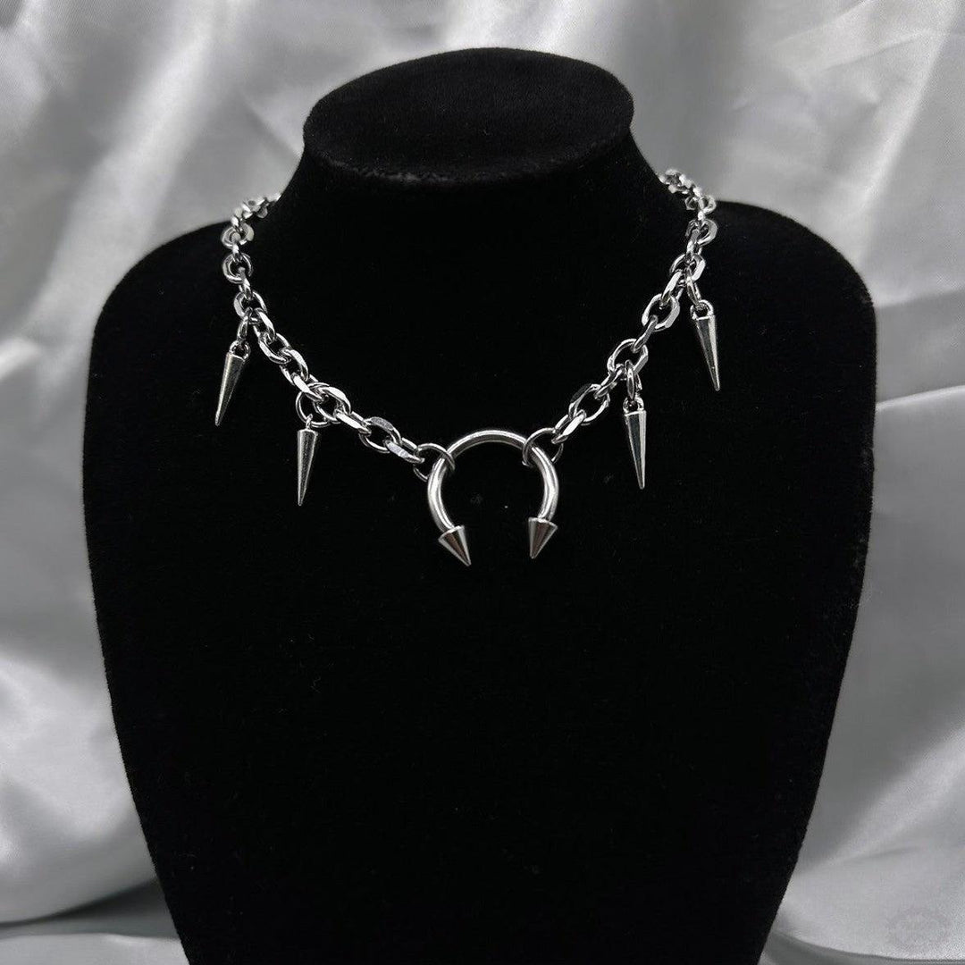 MULTI SPIKE & HORSESHOE NECKLACE-Vicious Punx-Vicious Punx