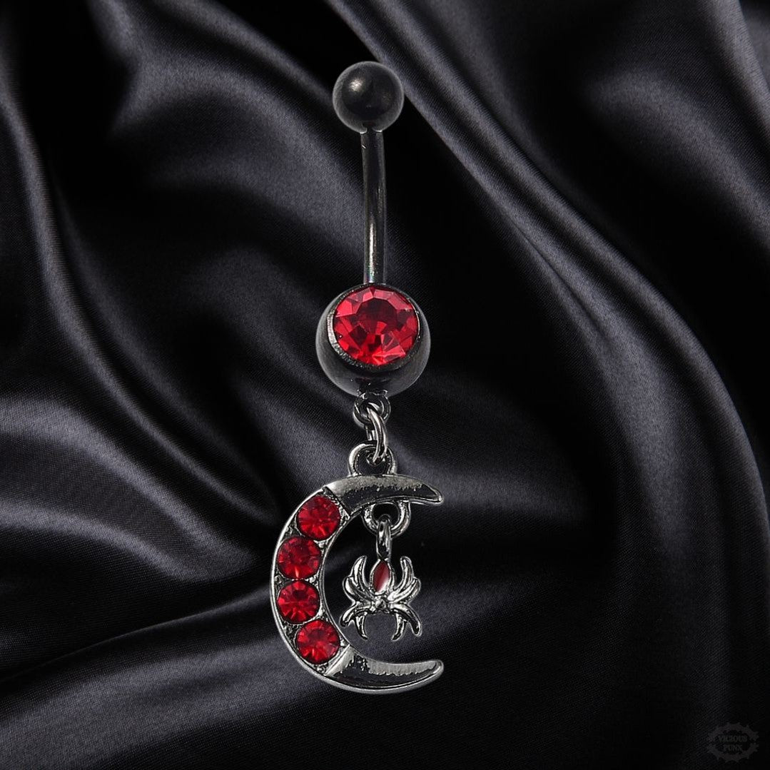 BLACK SPIDER MOON BELLY BAR