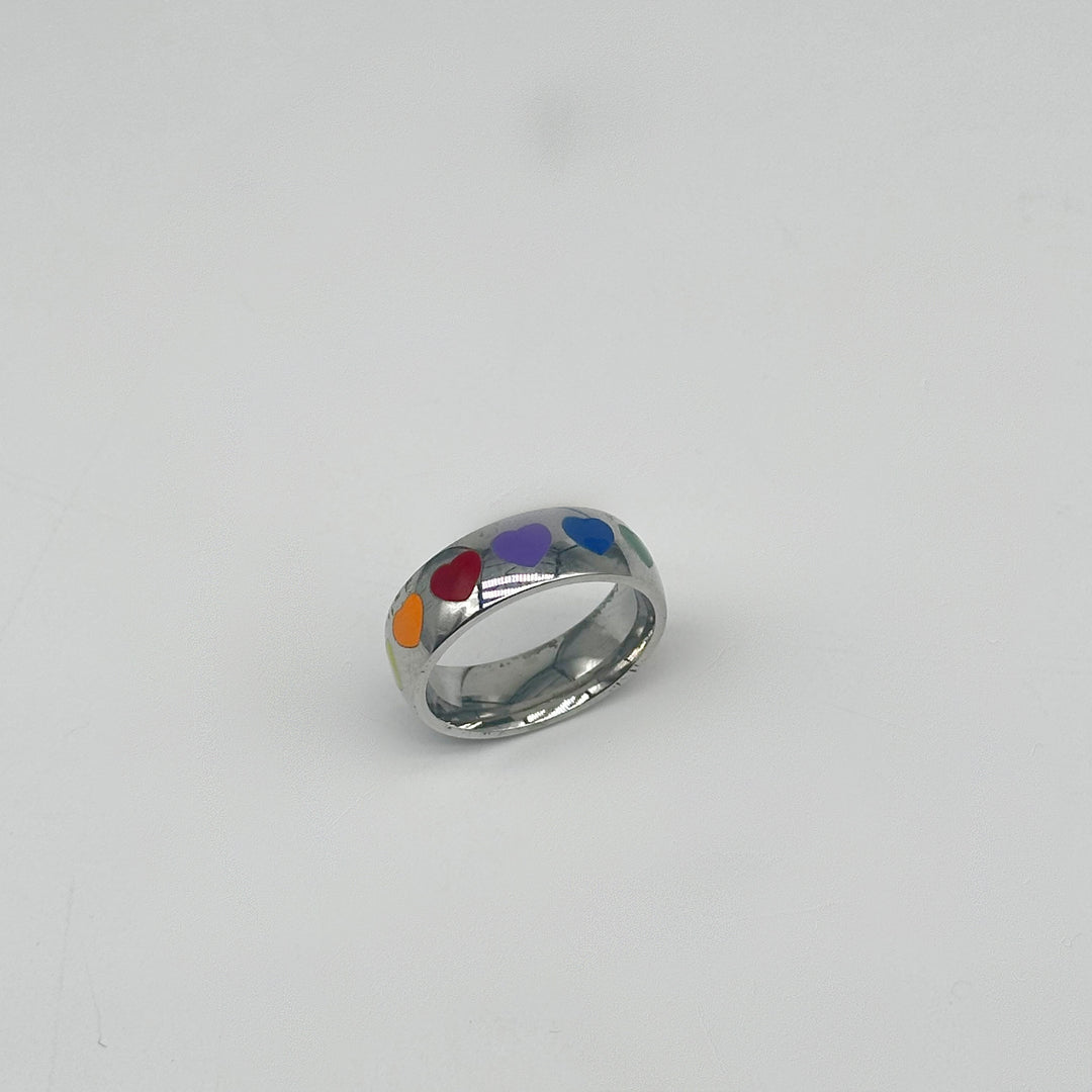 SALE - RAINBOW HEART RING