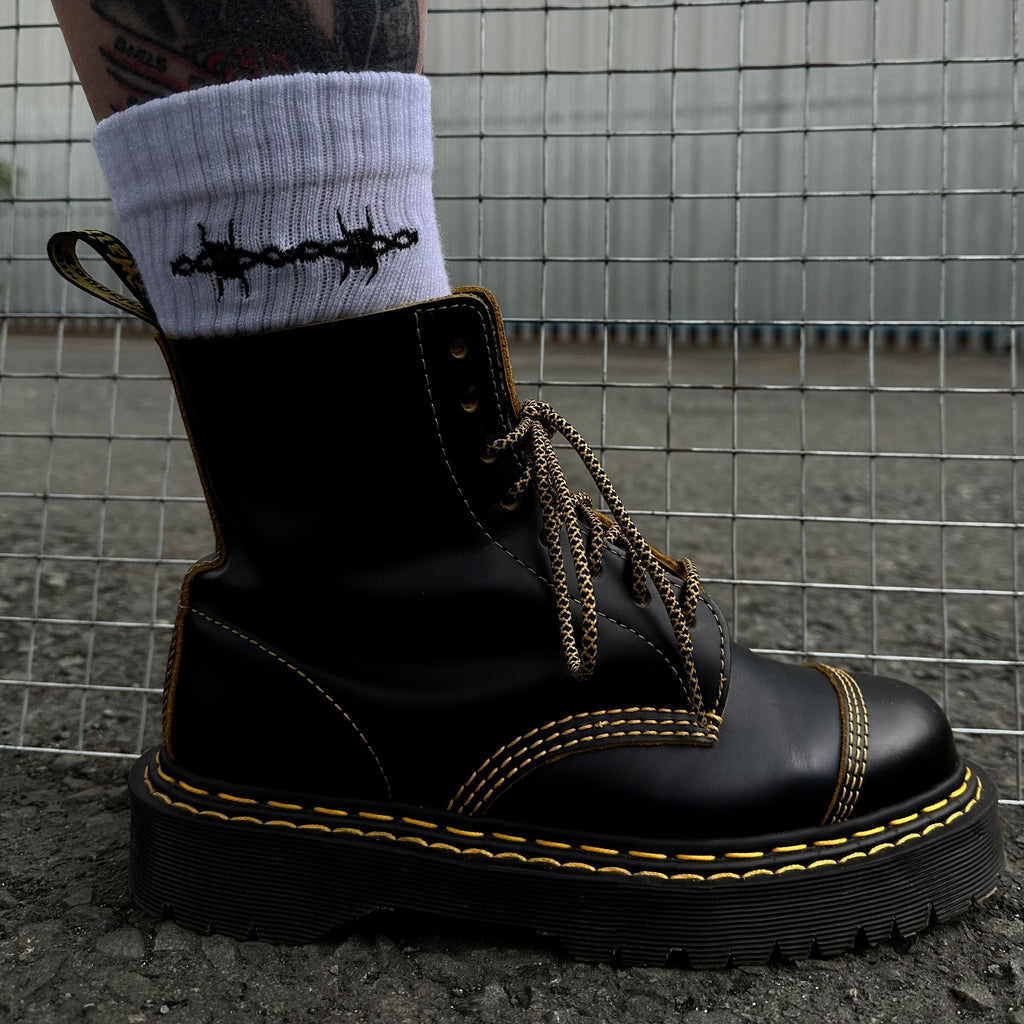 EMBROIDERED BARBED WIRE SOCKS