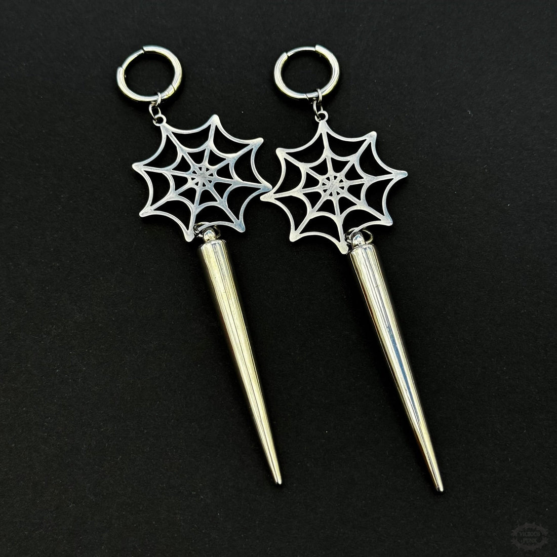 WEB &amp; SPIKE HOOP EARRINGS-Vicious Punx-Vicious Punx