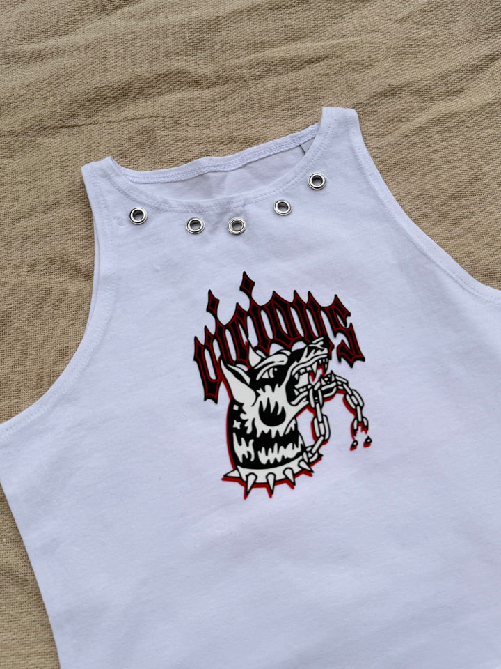 SAMPLE SALE - VICIOUS DOG EYELET VEST TOP