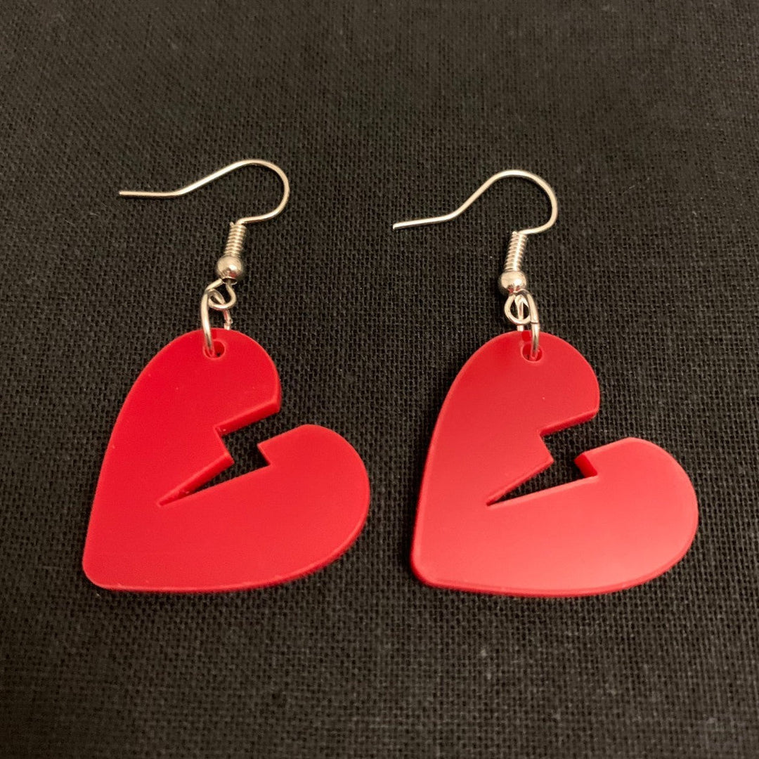 BROKEN HEART ACRYLIC EARRINGS-Vicious Punx-Vicious Punx