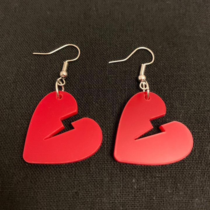 BROKEN HEART ACRYLIC EARRINGS-Vicious Punx-Vicious Punx